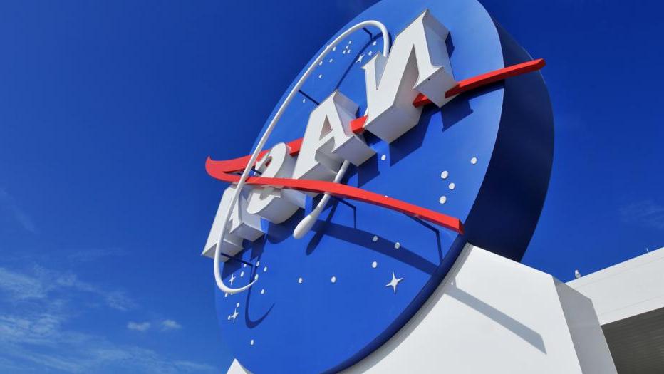 NASA sign from below